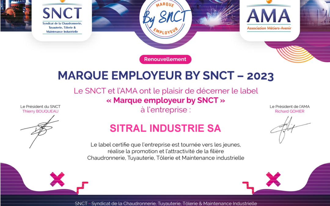 « Marque Employeur by SNCT » : renouvellement du label